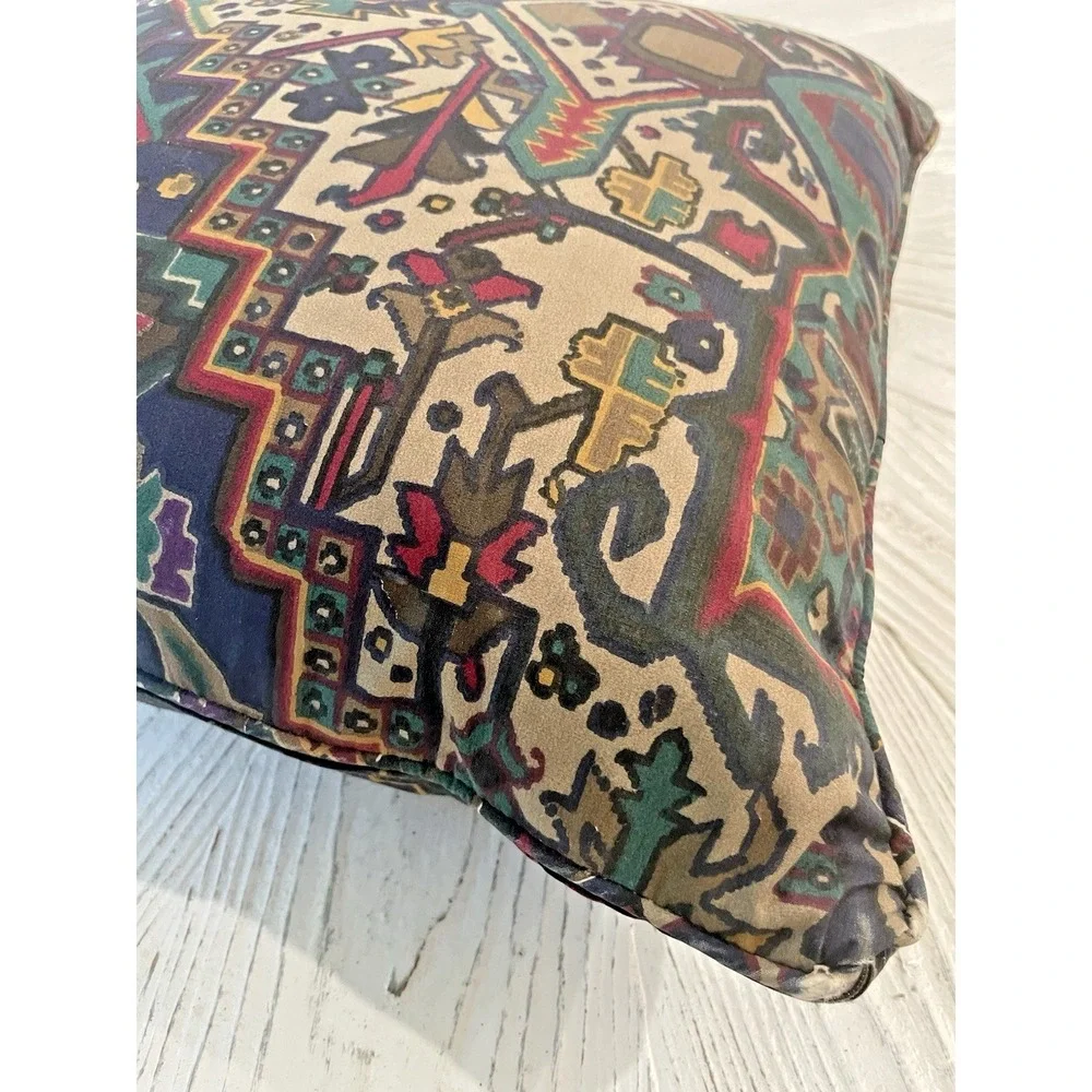 Vtg Ralph Lauren Oxfordshire Sandalwood 16x16 Pillow Orienta Feather Insert